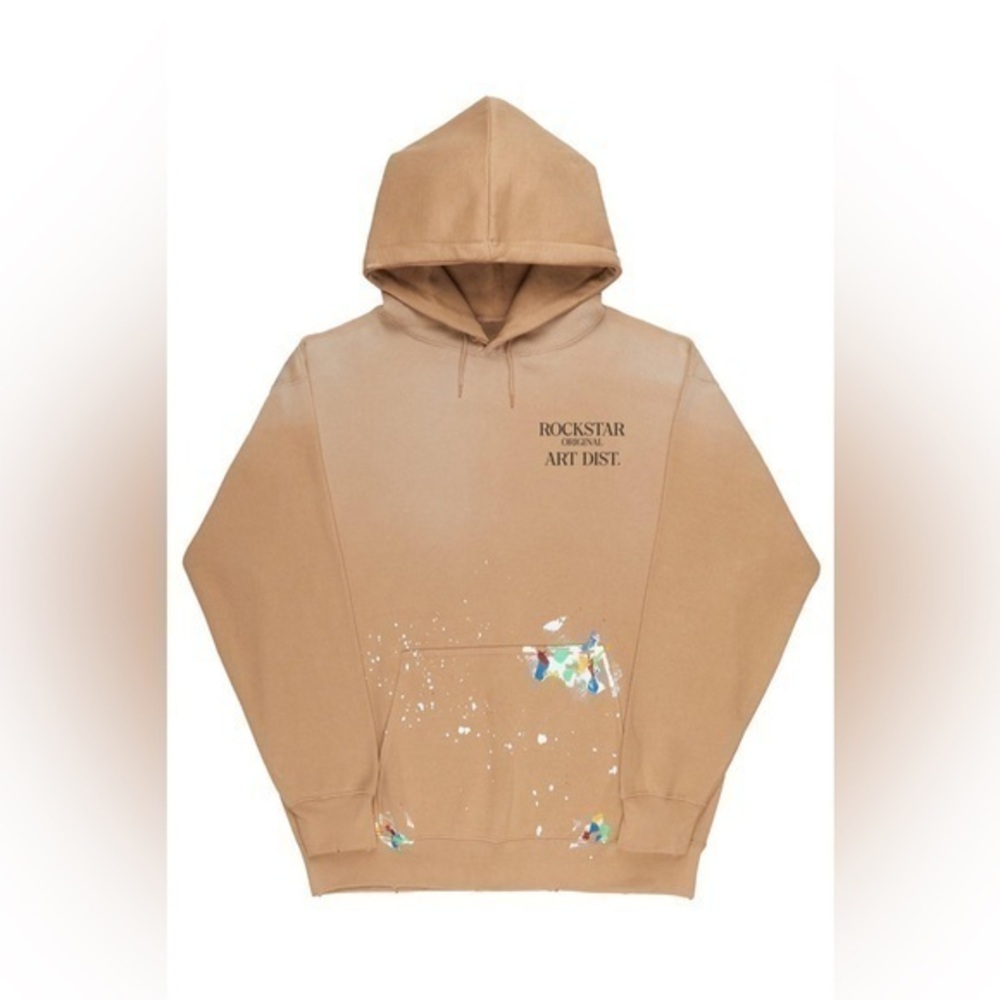Rockstar Art Dist. Beige Graphic Hoodie XXXL EUC